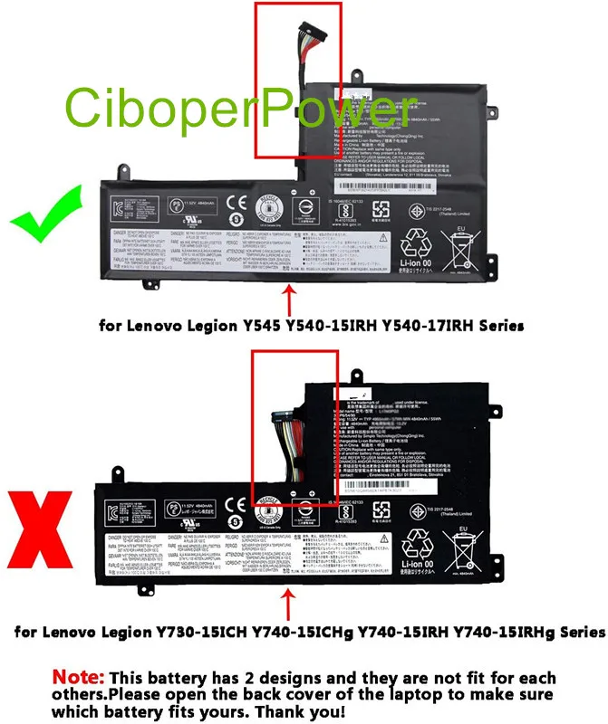 Original Laptop Batterie Für 57W L17M3PG2 Batterie für Y530-15ICH Y730-15ICH Y7000 L17C3PG2