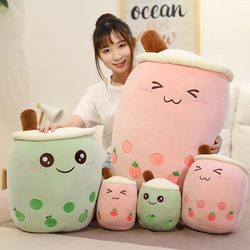 25-70cm Cartoon Bubble Tea Tasse geformt Kissen Real-Life gefüllt weichen Rücken Kissen lustige Lebensmittel Geschenke Freundin Geburtstag