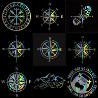 Car Sticker NSWE Compass Funny Car Decal Reflective 3D Stickers On Car Warning Sign Vinyl Car Styling Accessories