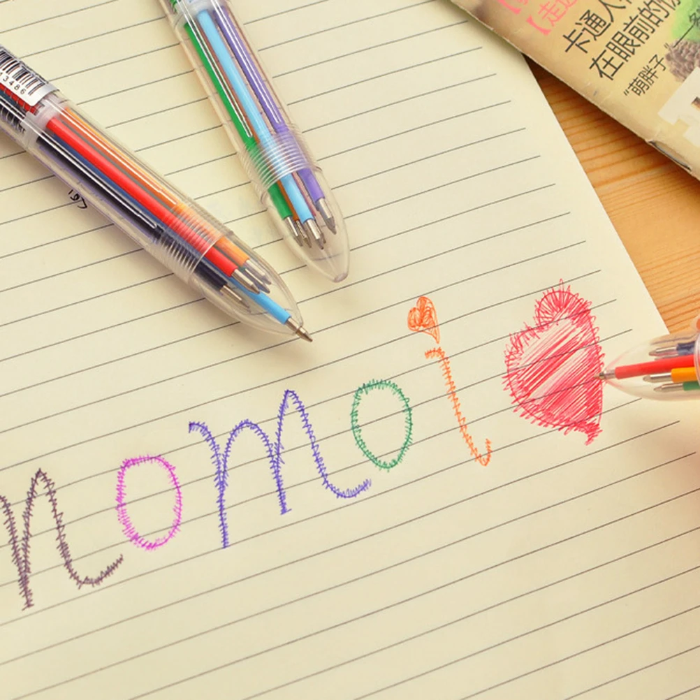 1 Pcs 6 Colors Creative Stationery Multi-Color Ballpoint Pen Ballpoint Pen Study Pen