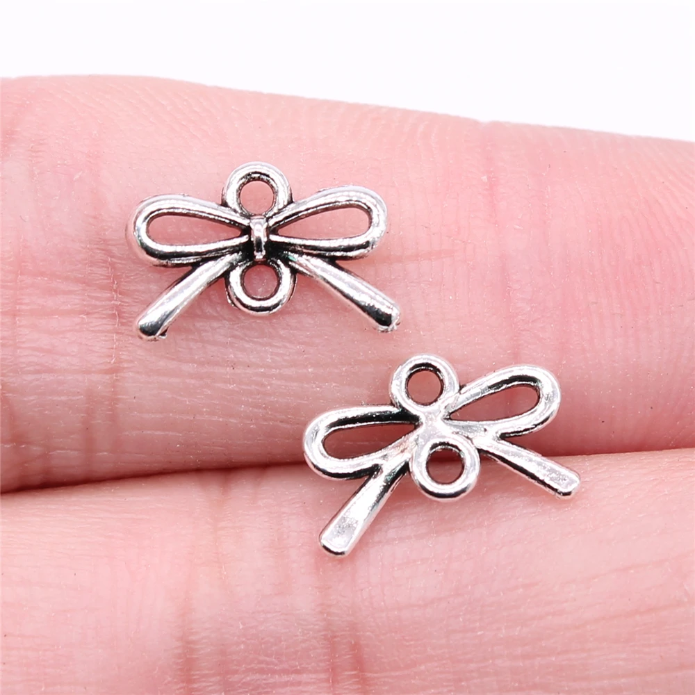 

Wholesale 600pcs/bag 12x8mm Bow-Knot Connector Charms Antique Silver Color For DIY Jewelry Making Charms Jewelry Findings