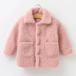 Veste en peluche pour filles, vêtements d'extérieur chauds, mode petite princesse, manteau de noël, vêtements pour enfants de 2 3 4 5 6 7 ans