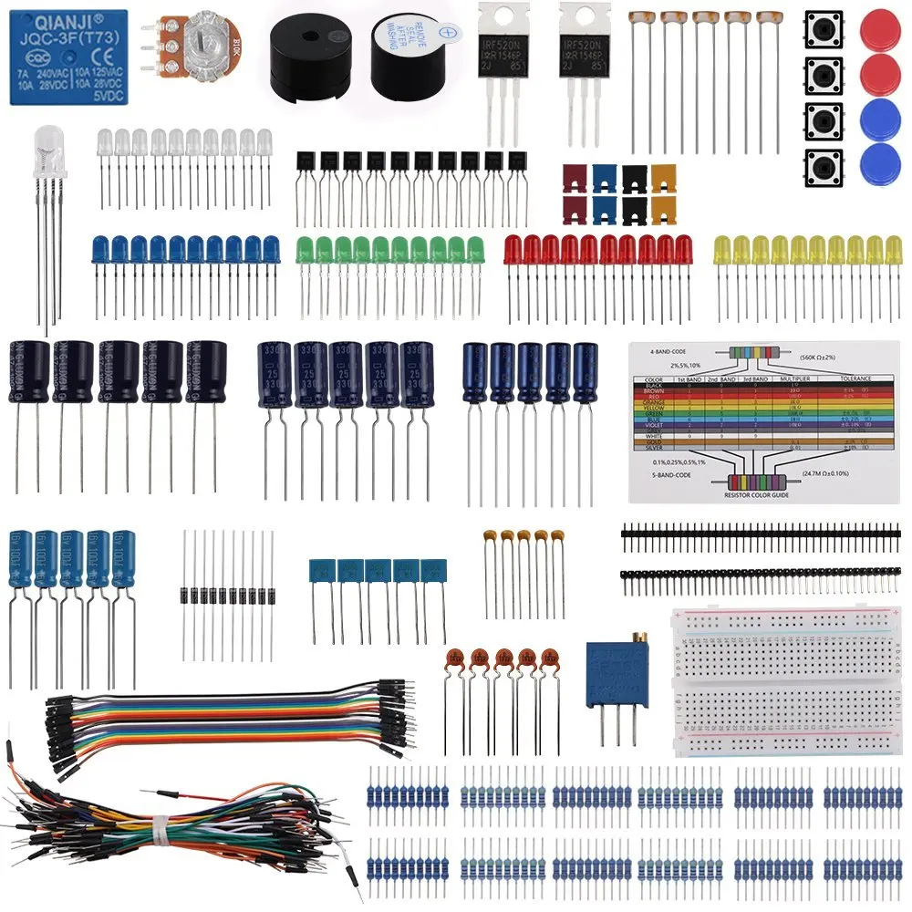 

Diy Electronic Component Base Fun Kit For Arduino Raspberry Pi Bundle With Breadboard Cable Resistor,Capacitor