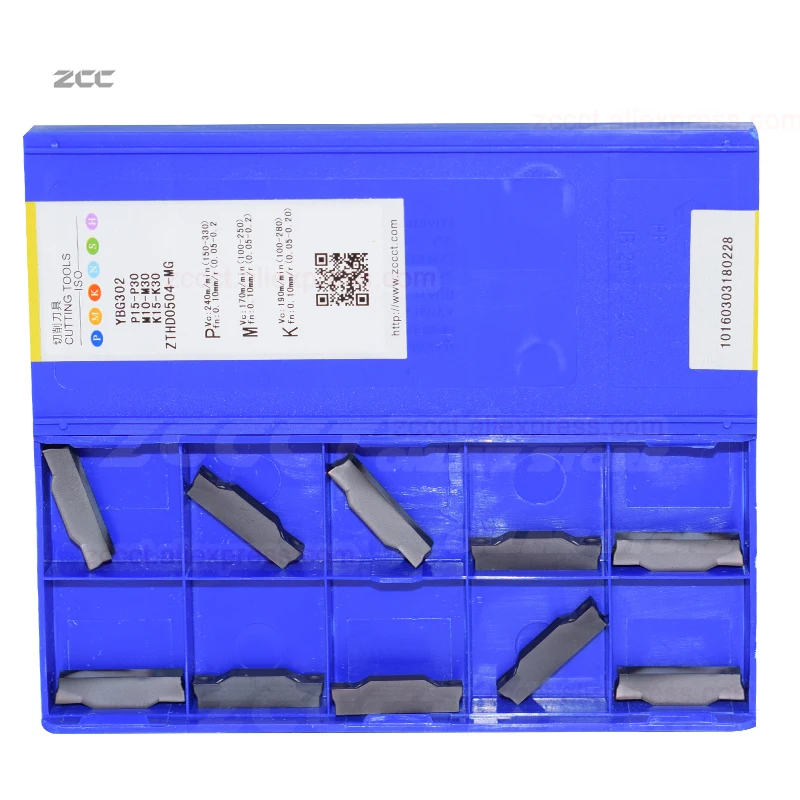 

50pcs ZTHD0504-MG YBG302 PVD Coated ZCC Cemented Carbide CNC Grooving & Turning inserts MGMN500