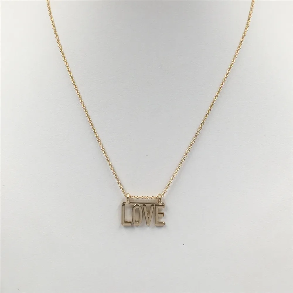 Girly Gold Color Plating LOVE Letter Pendant Necklace For Women Girl Cute Romantic Feminist Decoration Fashion Jewelry