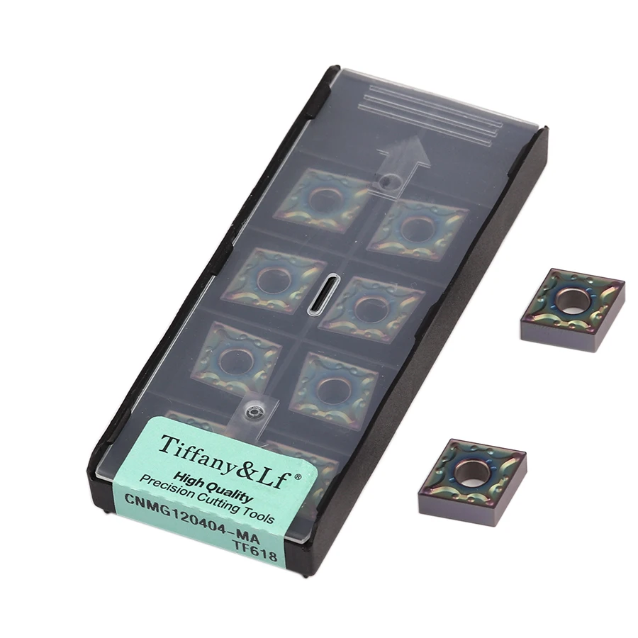 

CNMG120404-MA TF618 карбидные лезвия токарный станок с ЧПУ Инструменты закаленные стальные вставки CNMG1204 внешний токарный инструмент, для обработки стали