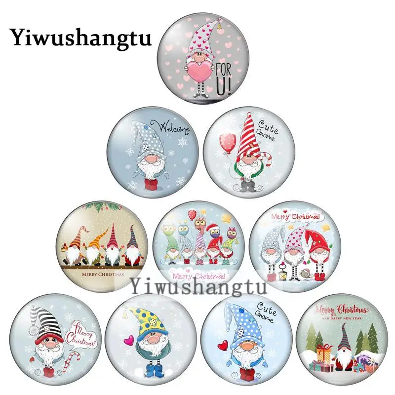 Merry Christmas beauty Santa Claus gift 8mm/10mm/12mm/18mm/20mm Round photo glass cabochon demo flat back Making findings ZB0543