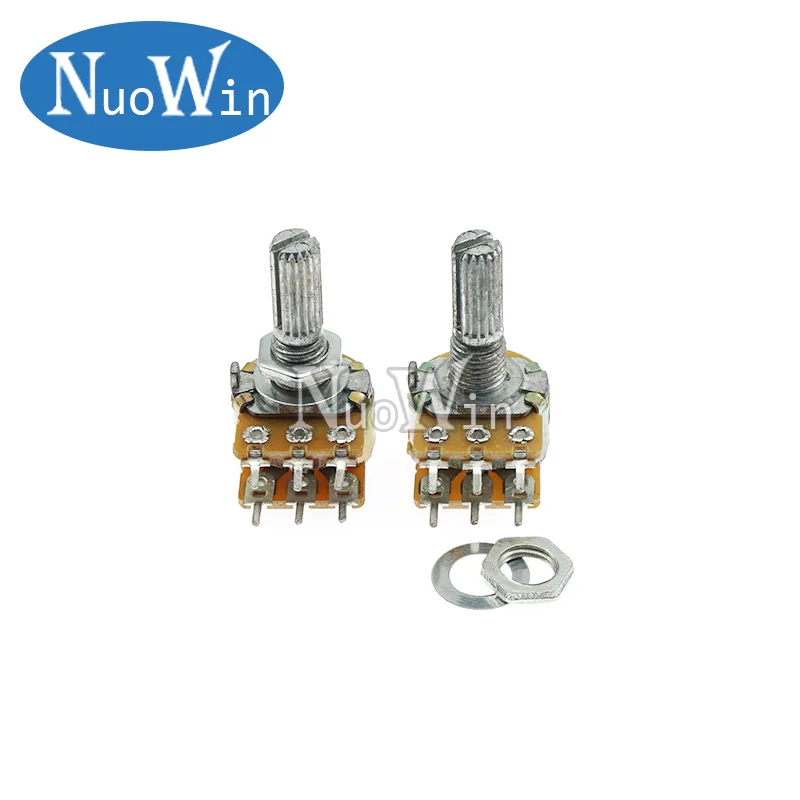 

100pcs WH148 B1K B2K B5K B10K B20K B50K B100K B500K 6Pin 20mm Shaft Amplifier Dual Stereo Potentiometer 1K 2K 5K 10K 50K 100K 1M