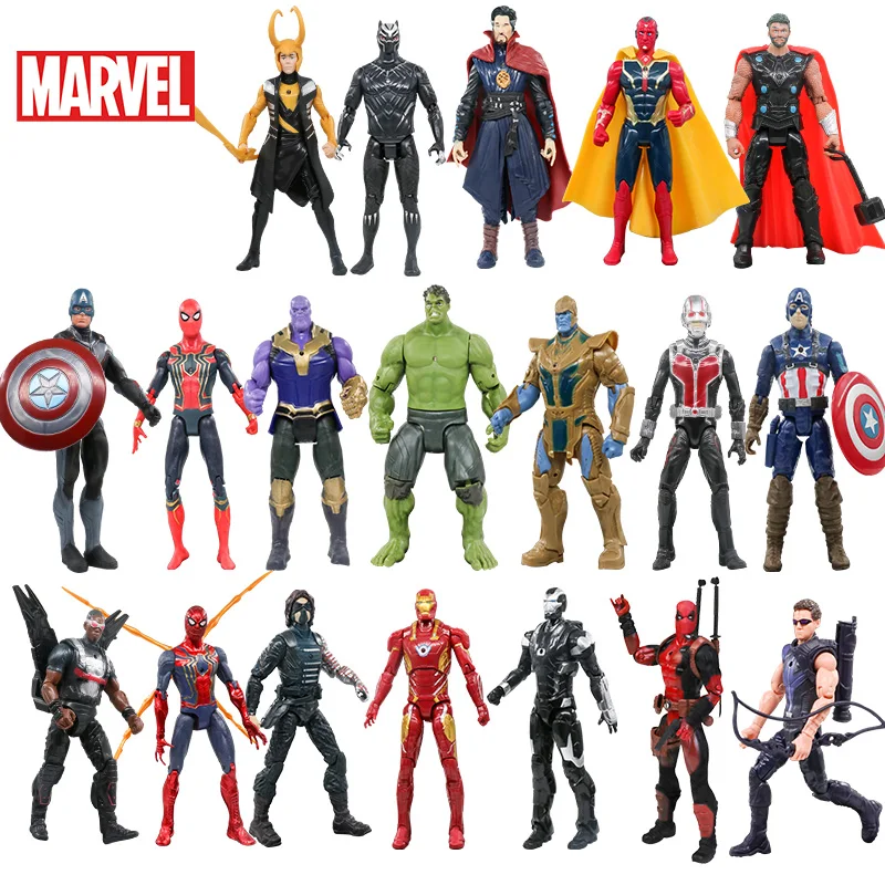 Marvel Avengers Marvel Legends Captain America Loki Deadpool Hulk Thanos Dolls PVC Action Figure Anime Christmas Gift Boys