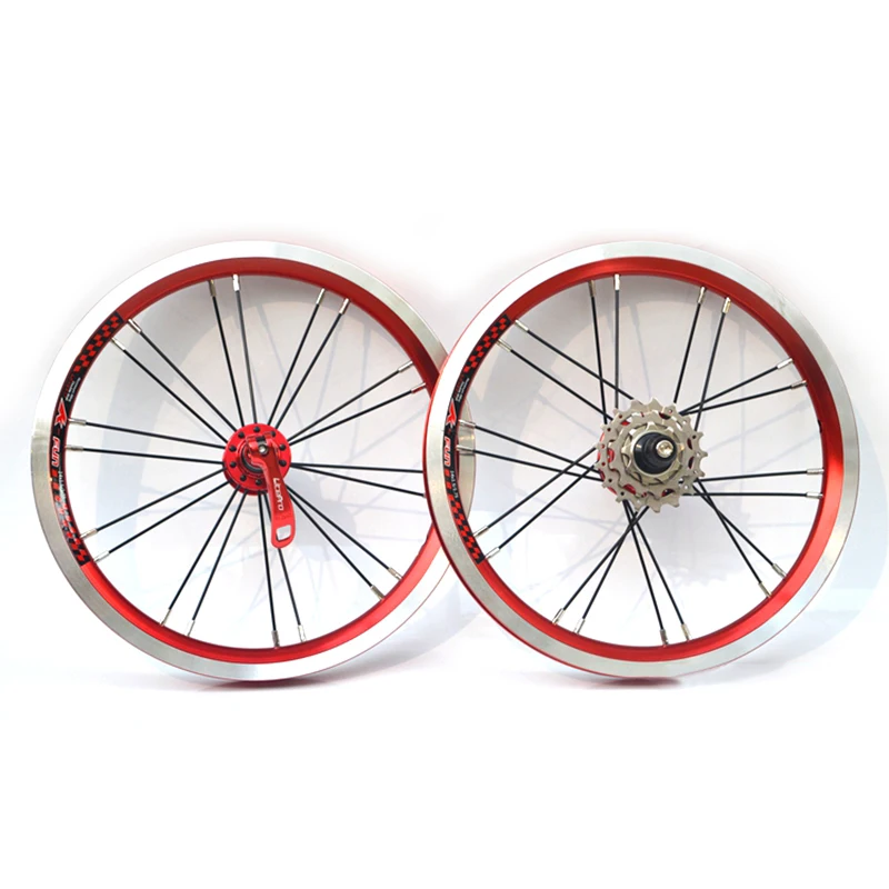 Litepro 14 inch 16 inch Bike Wheels Wheelset Folding Bicycle 412 / Outer Three Shift Wheel Set Outer Three Speed Wheel Set