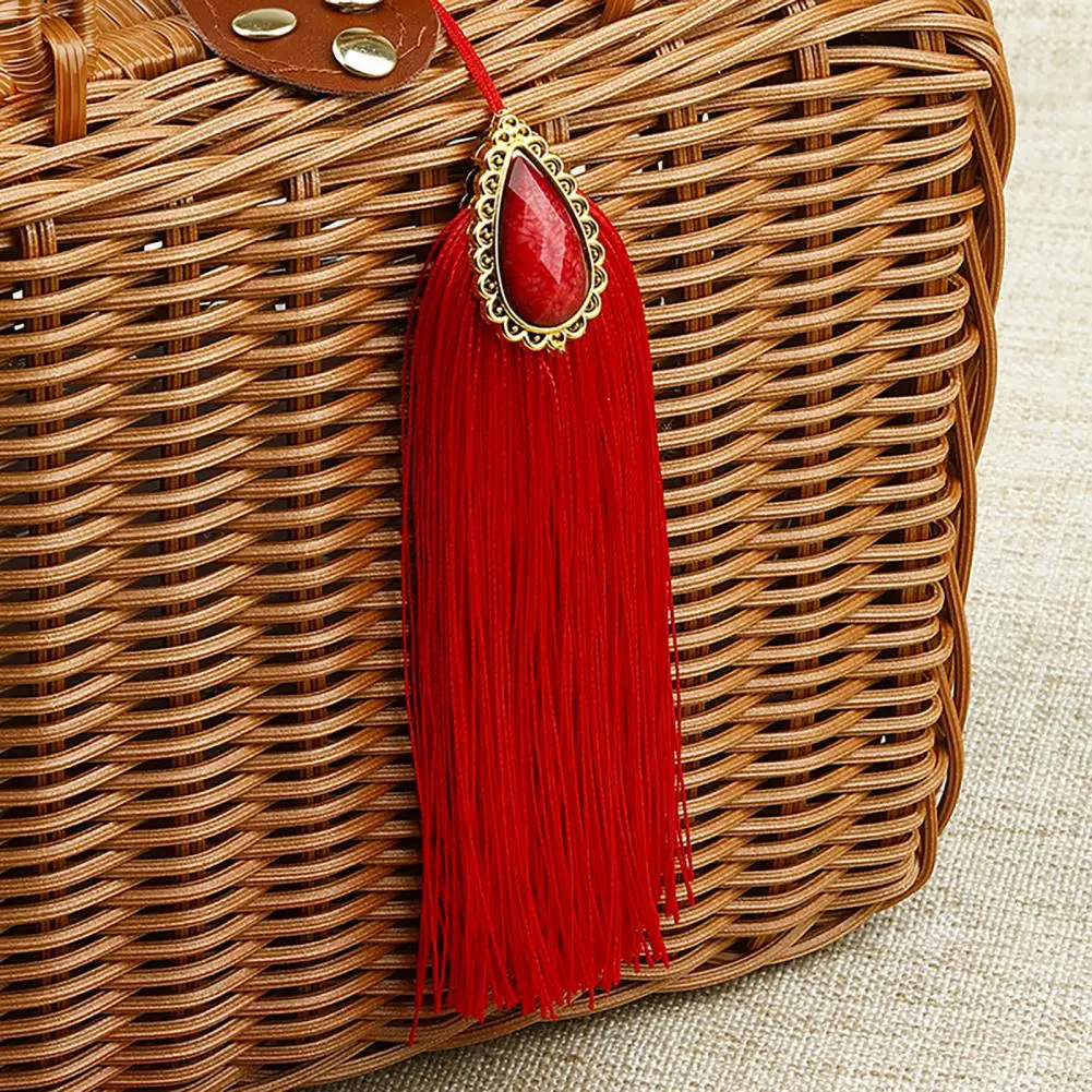 2Pcs Tassel Pendant Wide Application Nice-looking Resin Chinese Red Door Decoration Tassel for Curtain