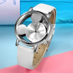 Orologi da donna di lusso topolino marca moda donna orologio da donna al quarzo cavo in acciaio inossidabile Relogio Feminino Reloj Mujer