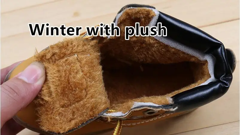 Spring Autumn Children Ankle boots Winter Girls Boots Boys Plush Snow Motorcycle Boots Lace-Up Rome Boots Kids Shoes
