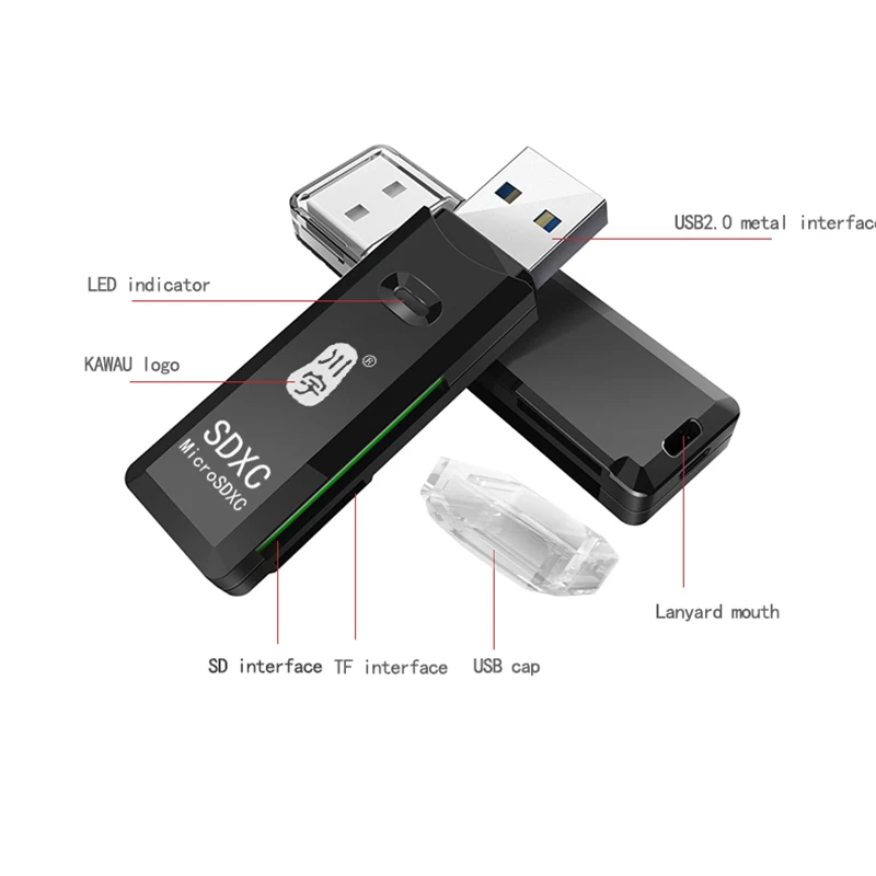 chuanyu C296 SD TF Memory Card Adapter for Laptop Portable Mini Memory Multi-card ReaderUSB 2.0 High speed Interface