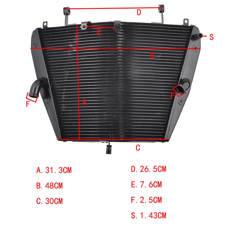 

For Honda CBR1000RA 2012-2016 CBR1000S 2015-2016 CBR1000RR 12-16 Motorcycle Radiator Replacement Aluminum Cooling Cooler