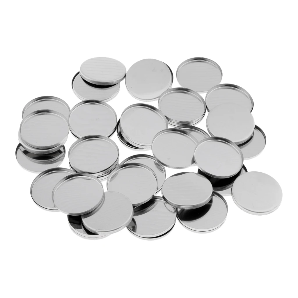 50pcs 36mm Empty Metal Pan for Magnetic Eyeshadow Pigment Palette DIY Makeup