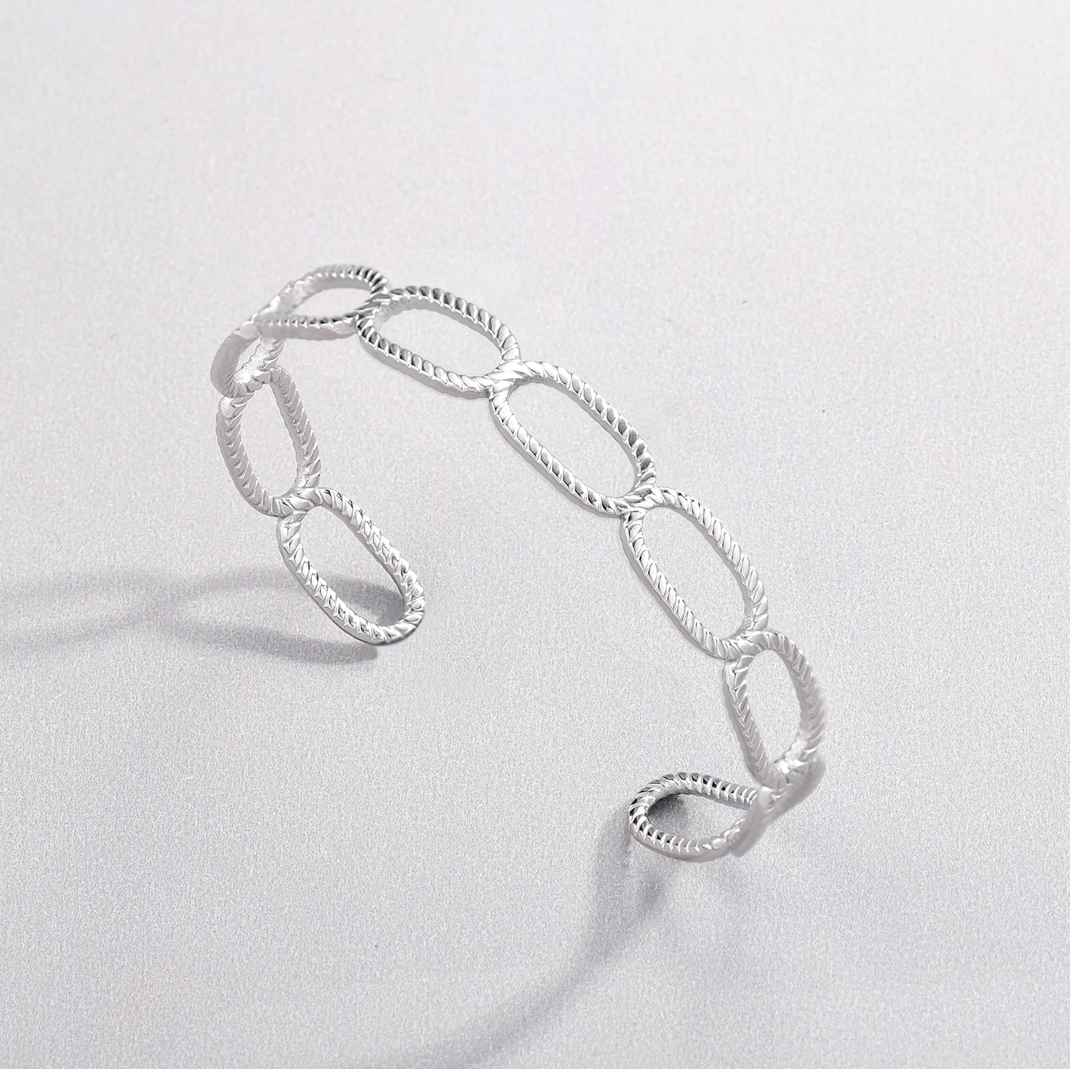 Paper Clip Bracelet Textured Bracelet Hollow Chain For women  Rectangular Modern Bangles Jewelry Mother's Day Gifts for Mom Gift