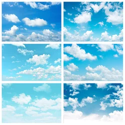 Blue Sky White Cloud Photography Backdrops Natural Scenic Baby Shower Birthday Party Background Photozone Photocall Photo Studio