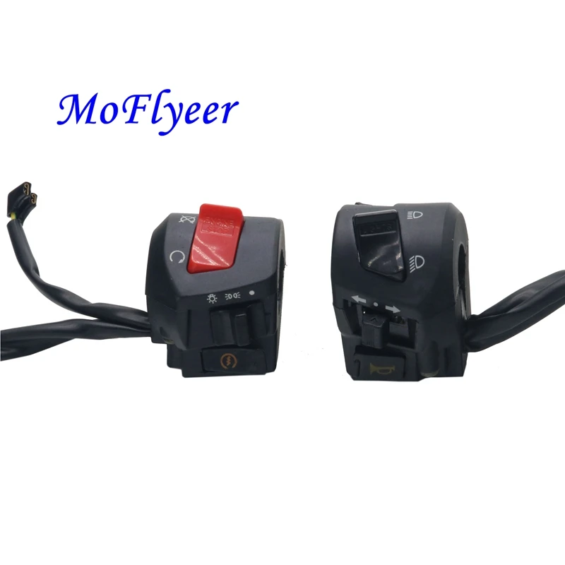 

MotoLovee 22mm Motorcycle Left Right Switches Horn Button Turn Signal Electric Fog Lamp Light Start Handlebar Controller Switch