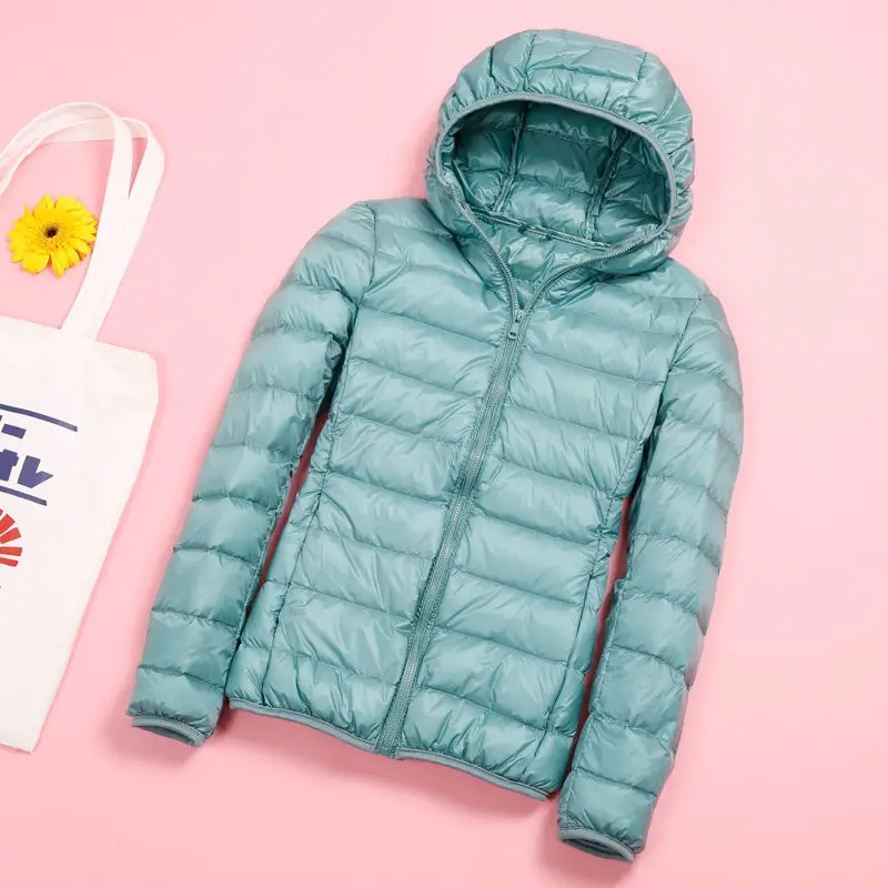 Doudoune à capuche pour femme, manteau ultra mince, 90% duvet de canard, grande taille, résistant, Portable, chaud, hiver