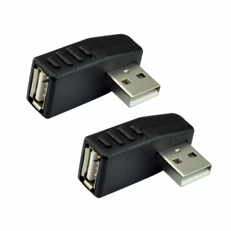 USB 2.0 Laki-laki ke Perempuan USB 2.0 Kiri & Kanan Sudut 90 Derajat Type A Male untuk Perempuan konektor Adaptor Ekstensi