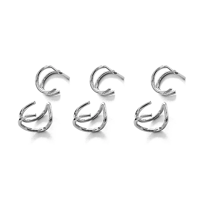 50PCS/Lot Wholesale Stainless Steel Geometric Without Piercing Ear Cuff For Jewelry Diy Making Cuff Clip Earrings Accessories