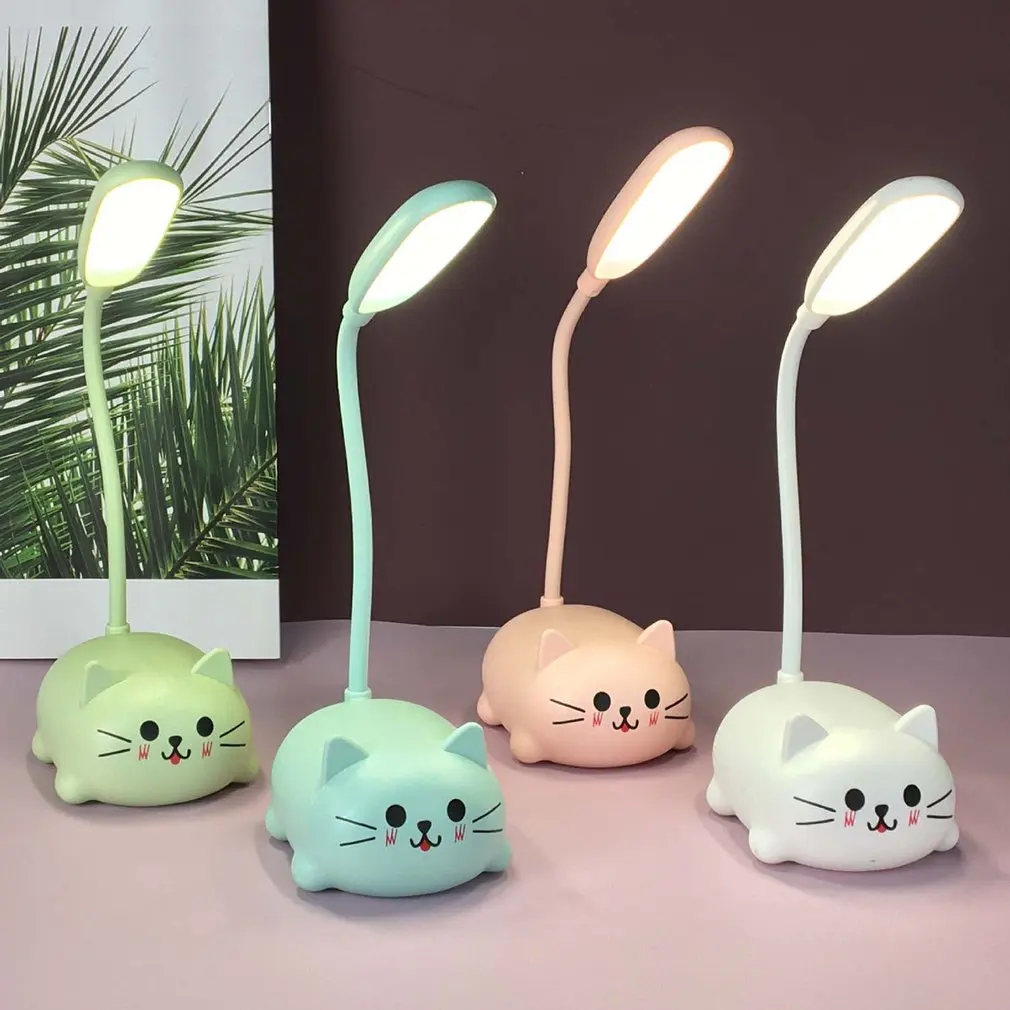 

Adjustable Table Lamp Cartoon Cute Cat Night Light USB Rechargeable LED Table Light Child Eye Protection Warm White Desk Lamp