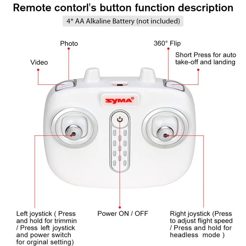 

SYMA X22 X22W передатчик 2,4G дистанционное управление радио для радиоуправляемого дрона квадрокоптера