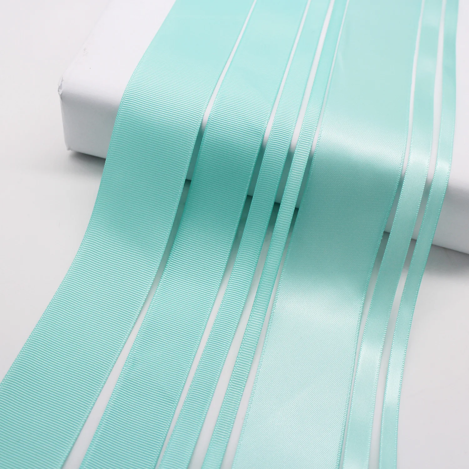 5 Meter/Lot Solid Color Aqua Double Face Polyester Satin Ribbon Grosgrain Ribbon DIY Gifts 6mm 9mm 16mm 25mm 38mm