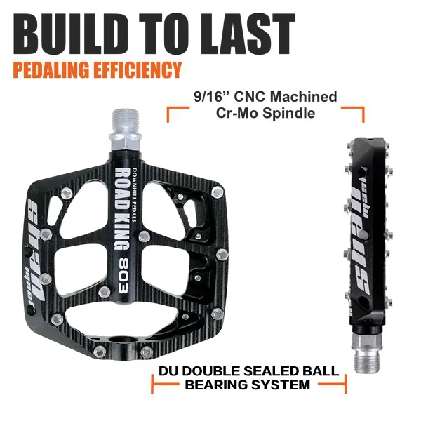 Mountain Bike Sealed Pedals Anodizing CNC Aluminum Body for MTB Road Bicycle 3 Bearing Non-Slip Flat Foot Pedal Part