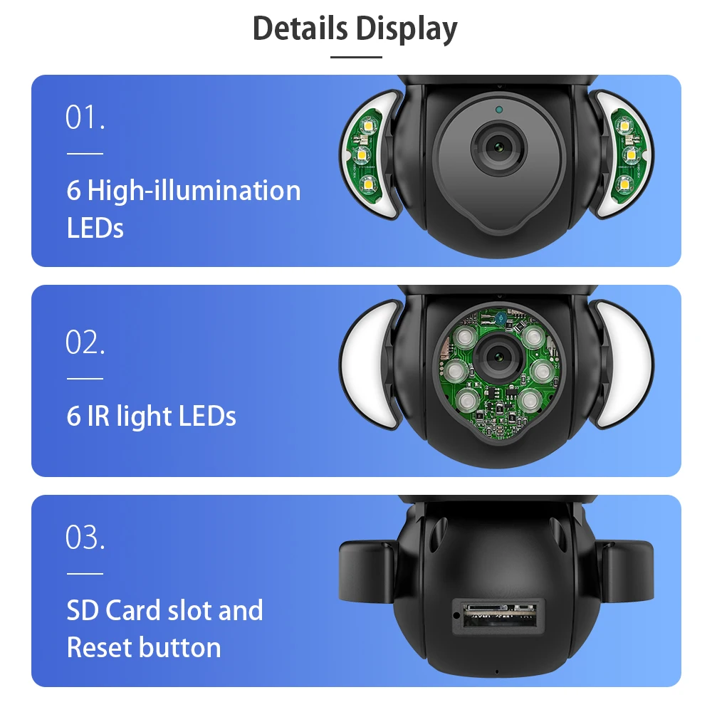 INQMEGA 5MP HD TUYA WIFI Camera Dual Intelligent Warm Light Lamp Day and Night Full-color Two-way Voice Humanoid Detection CCYV