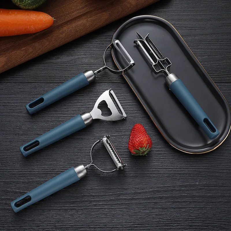 

Stainless Steel Vegetable Fruit Peeler Non-Slip Handle Multifunctional Potato Cucumber Paring Cutter Knife Kitchen Accessories