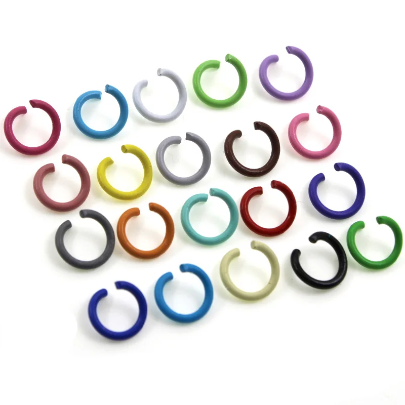 100pcs/lot 1.2x8mm Colorful Metal Round Open Jump Rings Split Rings Connectors for keyring key chains Diy Jewelry Making