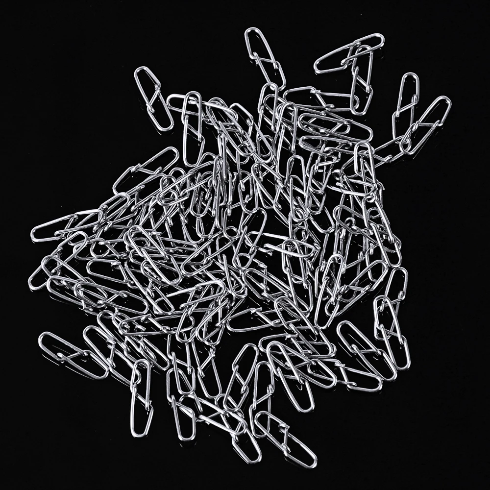 100pcs fishing swivels Stainless steel diamond needle 12mm-28.5mm 0#-6# Swivel Snap fishing carp tackle Proberos