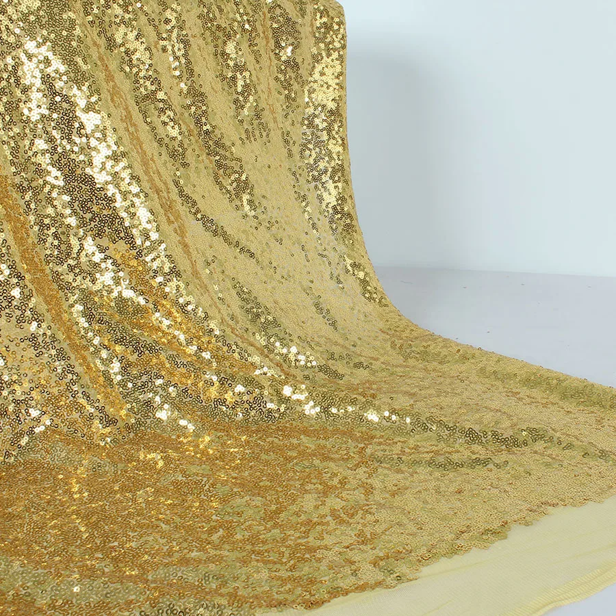 1 Yard Glitzy Embroidery Sequin Fabric Material Gold Silver Sparkly Fabric For Clothsing Making Party Events Table Covers Decor