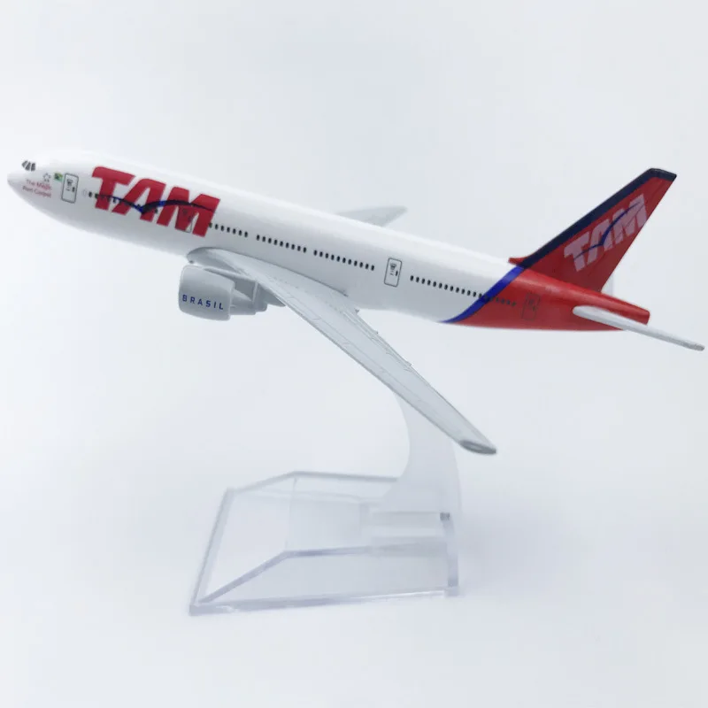 1:400 Scale Brazil TAM Airways B777 Airlines Airplane Model with Base Alloy Aircraft Plane For Collectible Souvenir Show Gift