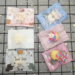 Heat Seal Baking Plastic Packaging Bag Cartoon Pouch Food Snack Pack Bag Matte Clear Biscuit Cookies Candy Package Bags 7*10cm