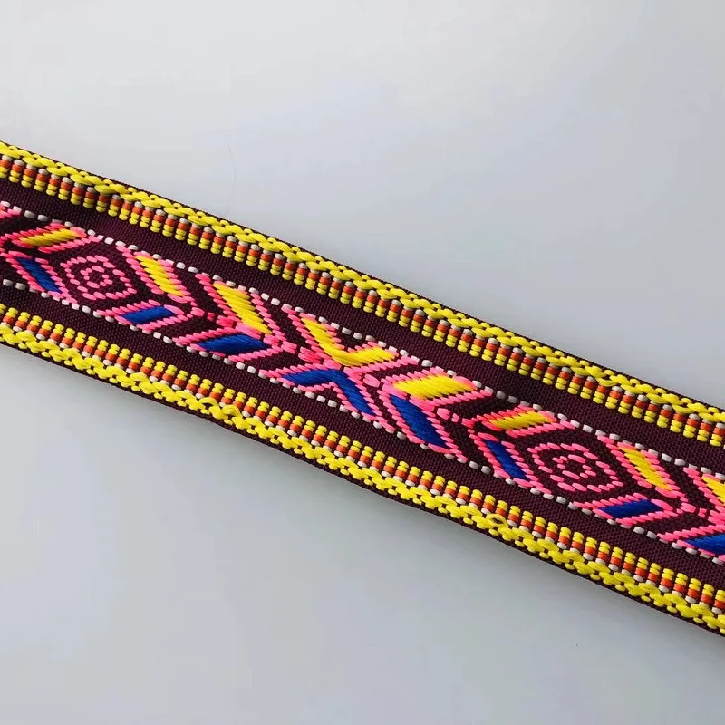 10yards/lots Woven Jacquard Ribbon Trims flowers geometric pattern for Guitar straps clothing accessory 3.7cm - 5cm LS-2706