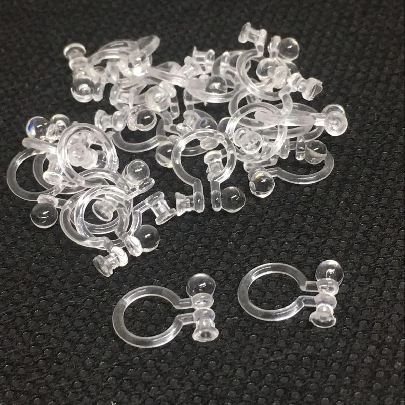 20PCS Invisible Ear Clip For Jewelry Making Transparent U Shape Resin Earrings Base Setting DIY Jewelry Accessories 0.8mm