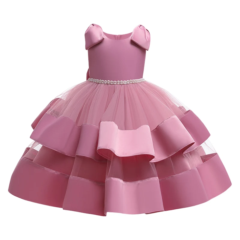 

LJW Christmas new Girl Dress Birthday Party Princess Dress Children Flower Girl Wedding Tutu Fluffy Dresses Vestidos