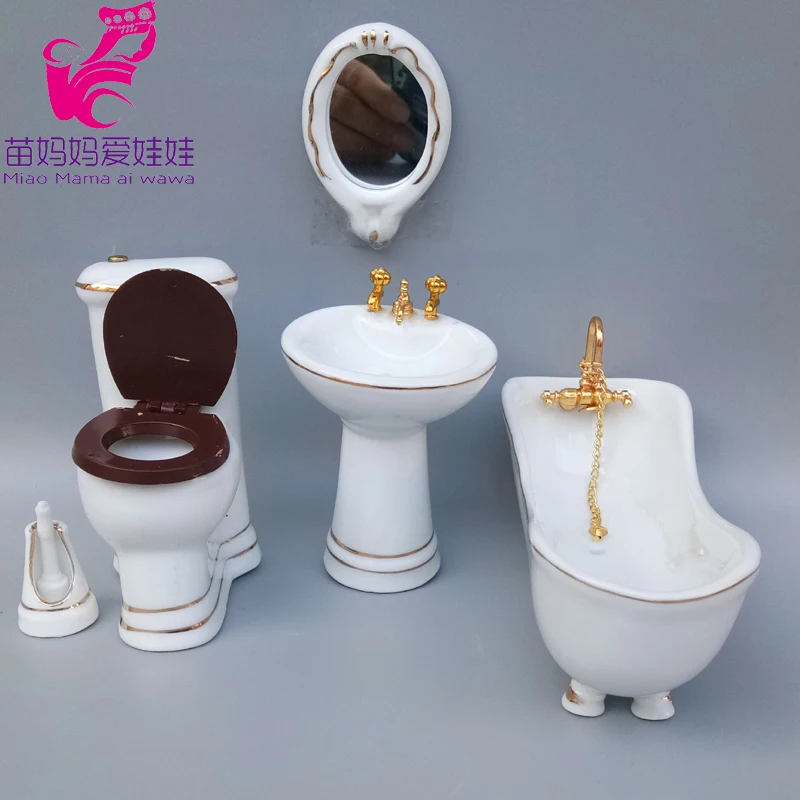 1/6 BJD Doll House Accessories Mini China Tea Cup Pans Bottle Set for 30cm Barbie Doll Blythe Doll House Accessory