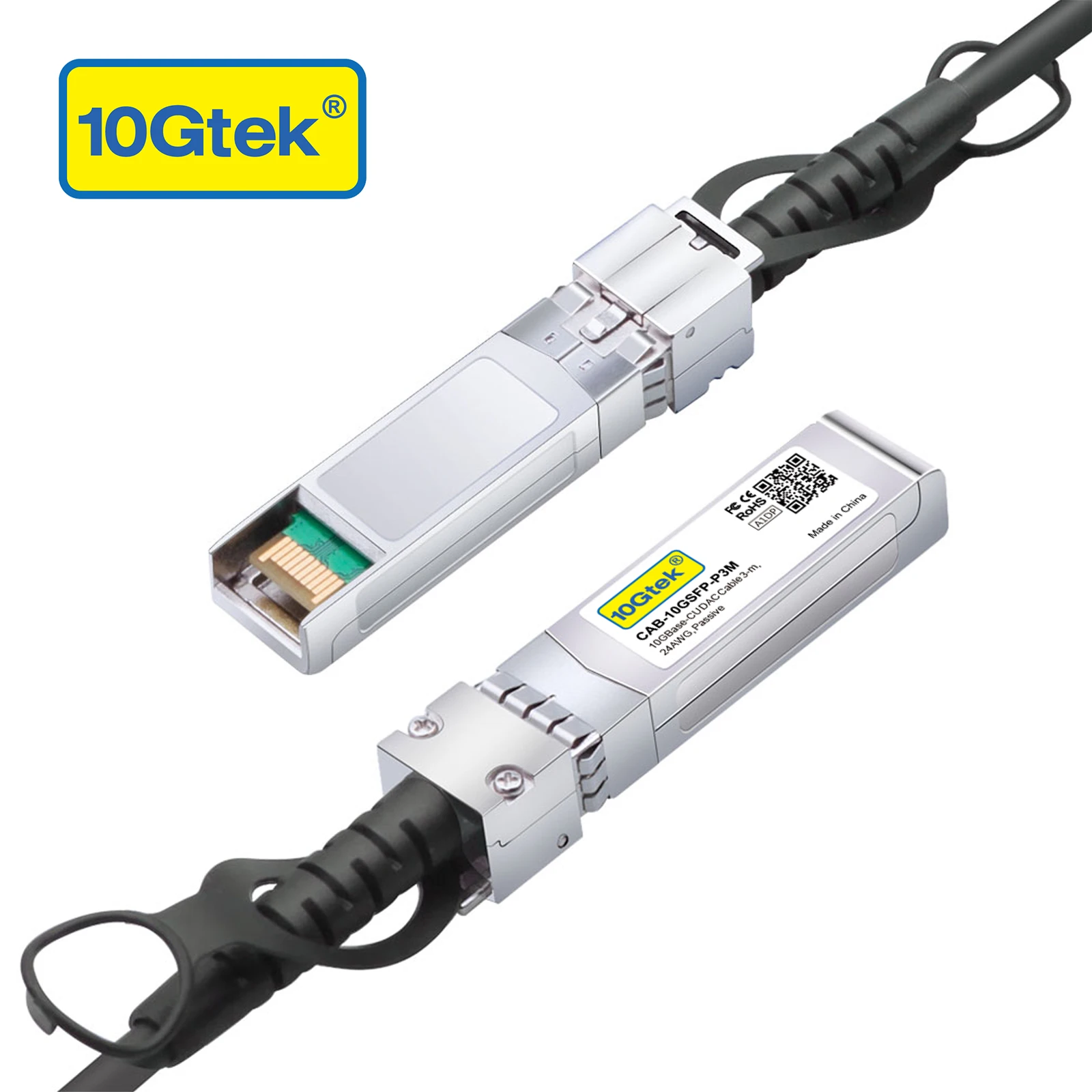 10G SFP+ DAC Twinax Cable Passive, 3m/9.84ft, 30AWG, Compatible with Cisco SFP-H10GB-CU3M, Ubiquiti, Intel, Mikrotik and More.