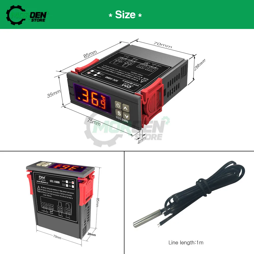 STC-1000 DC12V 24V AC110-220V termostato digitale termoregolatore termoregolatore riscaldamento domestico raffreddamento STC 1000