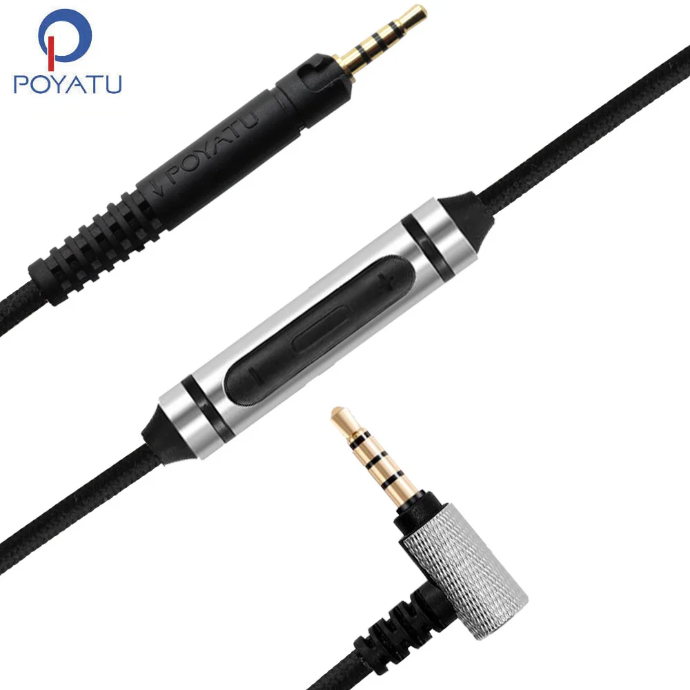 POYATU 3.5mm To 2.5m Audio Cable For Sennheiser HD569 HD579 HD559 HD 599 Headphone Cable Repair Cords Mic For iPhone Andriod