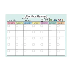 New Magnetic Weekly & Monthly Planner Whiteboard Fridge Magnet Flexible Daily Message Drawing Refrigerator