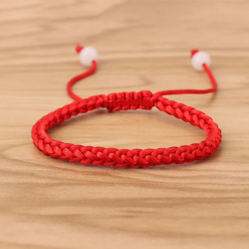 10 Pieces Handmade Lucky Friendship Red Cord String Kabbalah Bracelet for Unisex Braided Rope Adjustable Jewellery