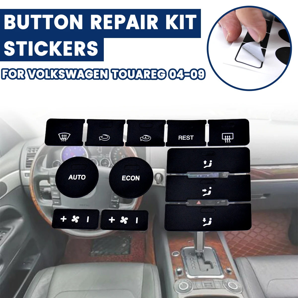 Car Stickers For VW For Volkswagen Touareg 2004-2009 Car Air Condition Climate Control Button Repair Decals Sticker