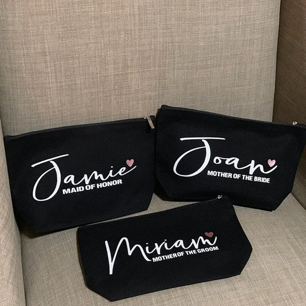 Personalized Bridesmaid Makeup Bag  Bridal Shower Favor  Large Cosmetic Bag Bridal Party Gift   Wedding  Bridesm  Makeup Bag