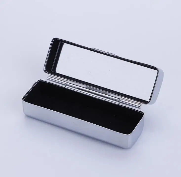 Caja de lápiz labial de Metal en blanco, 100 Uds., con espejo, caja interior para palos, pastillero, soporte, caja de regalo de joyería, estuche de embalaje para lápiz labial SN1734