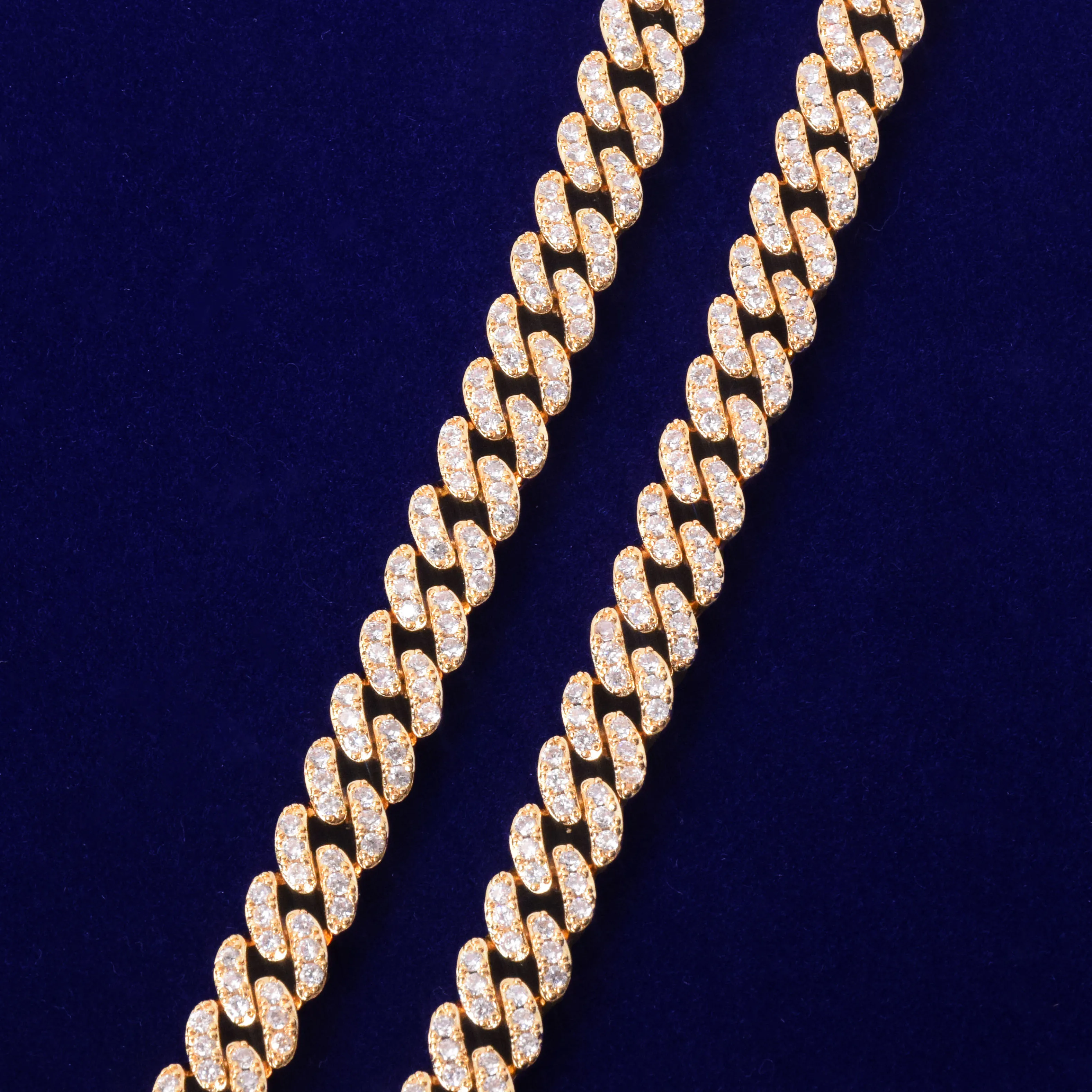 10mm Gold Color Miami Cuban Link Bracelet Bling Women Jewelry AAAA Zircon Charm Hip Hop Chain